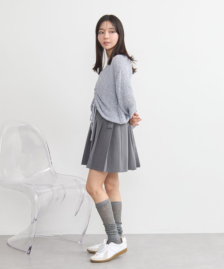 earth music&ecology「ベルト付きプリーツミニスカート」|スカート|