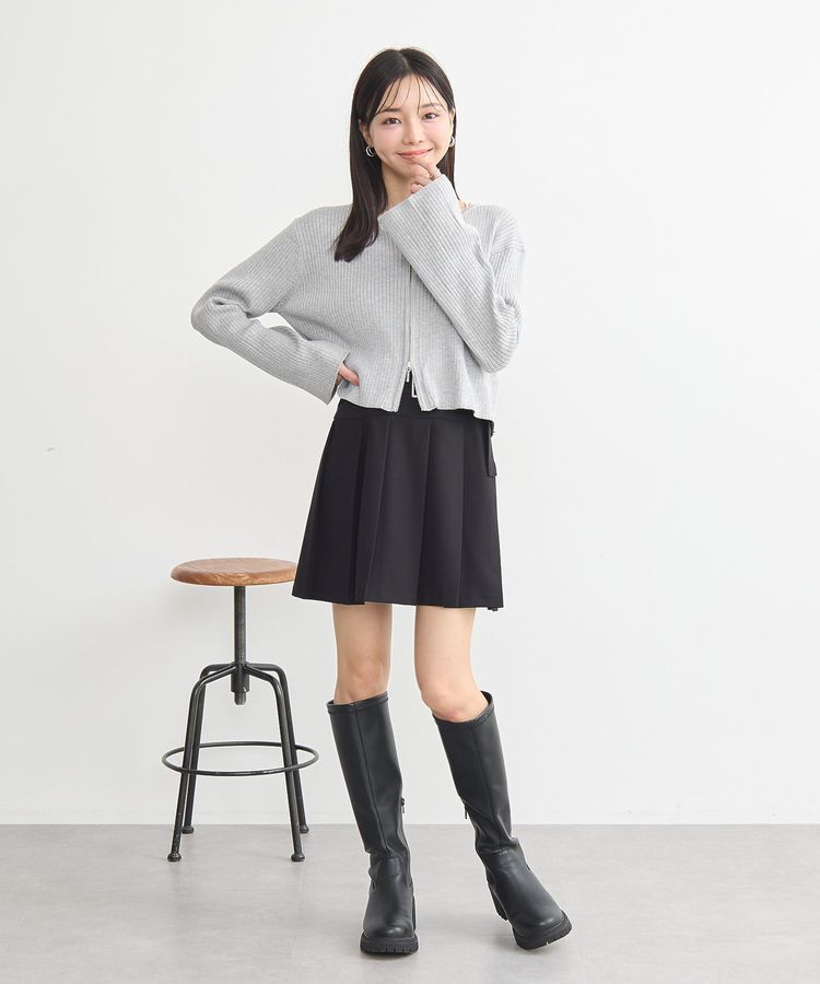 earth music&ecology「ベルト付きプリーツミニスカート」|スカート|