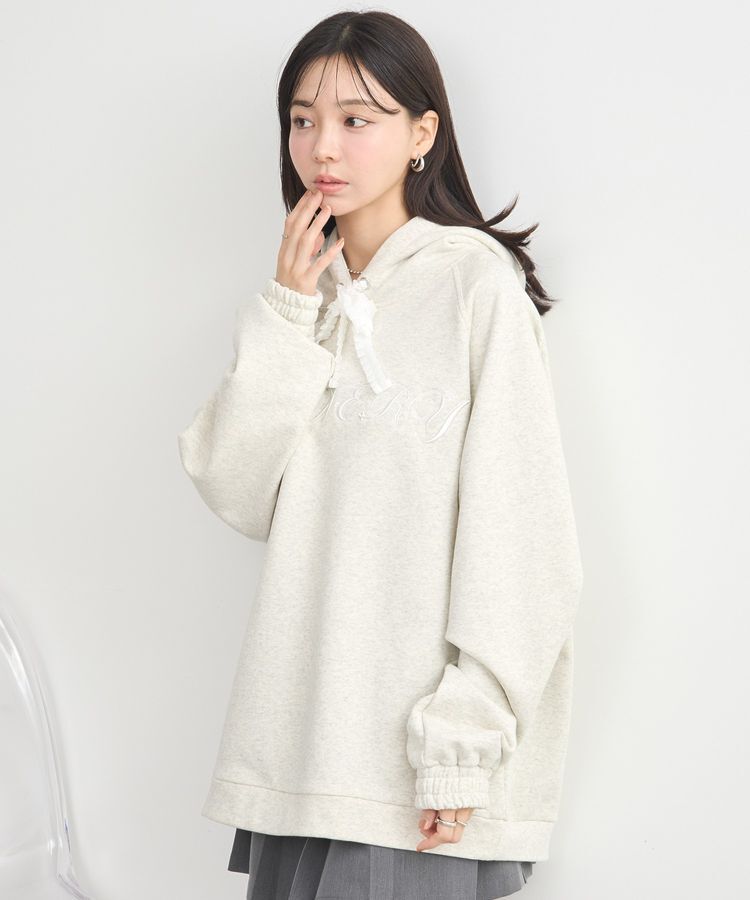 earth music&ecology「Floweryパーカー」|スウェット・ジャージ|Oatmeal