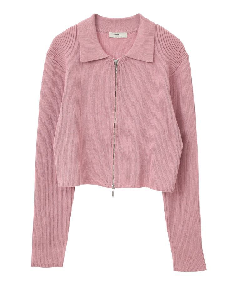 earth music&ecology「Wジップリブカーディガン」|カーディガン|