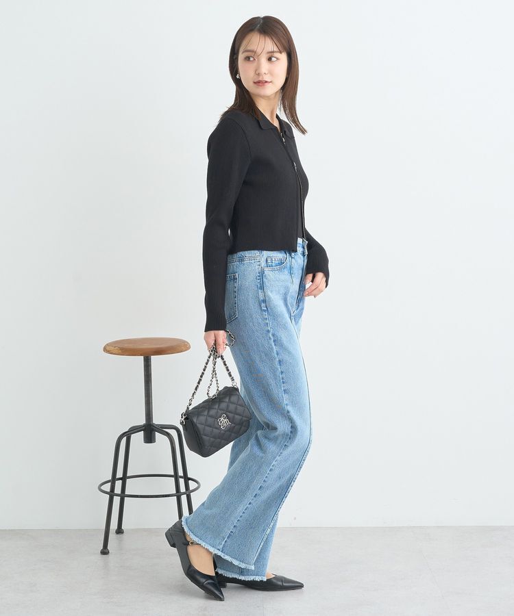 earth music&ecology「Wジップリブカーディガン」|カーディガン|