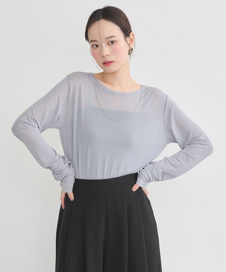 earth music&ecology「シャーリングスリーブシアープルオーバー」|Tシャツ・カットソー|