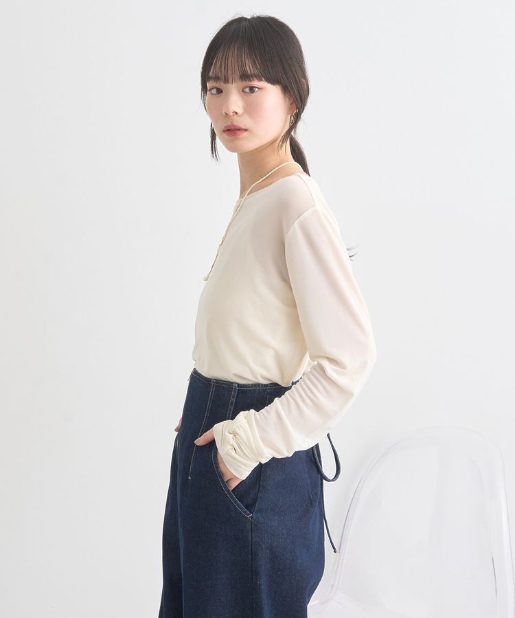 earth music&ecology「シャーリングスリーブシアープルオーバー」|Tシャツ・カットソー|