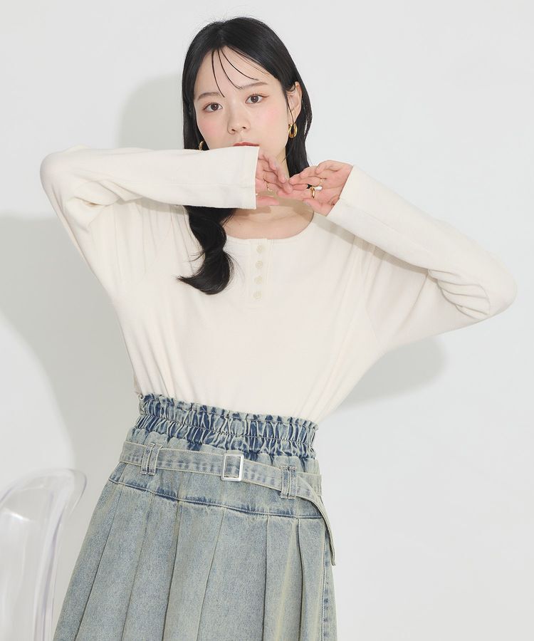 earth music&ecology「2WAY釦リブプルオーバー」|Tシャツ・カットソー|