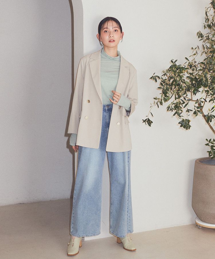 earth music&ecology「タックホックデニムパンツ」|デニム|