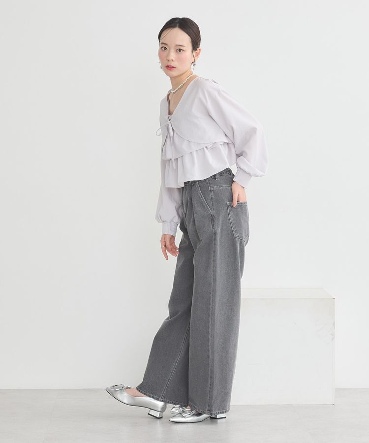 earth music&ecology「タックホックデニムパンツ」|デニム|