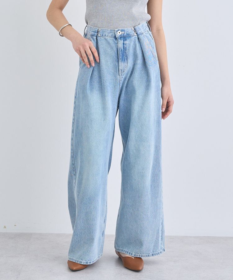 earth music&ecology「タックホックデニムパンツ」|デニム|