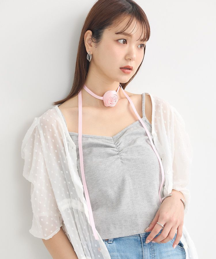 earth music&ecology「SET2点ローズモチーフチョーカー+キャミインナー」|インナー|