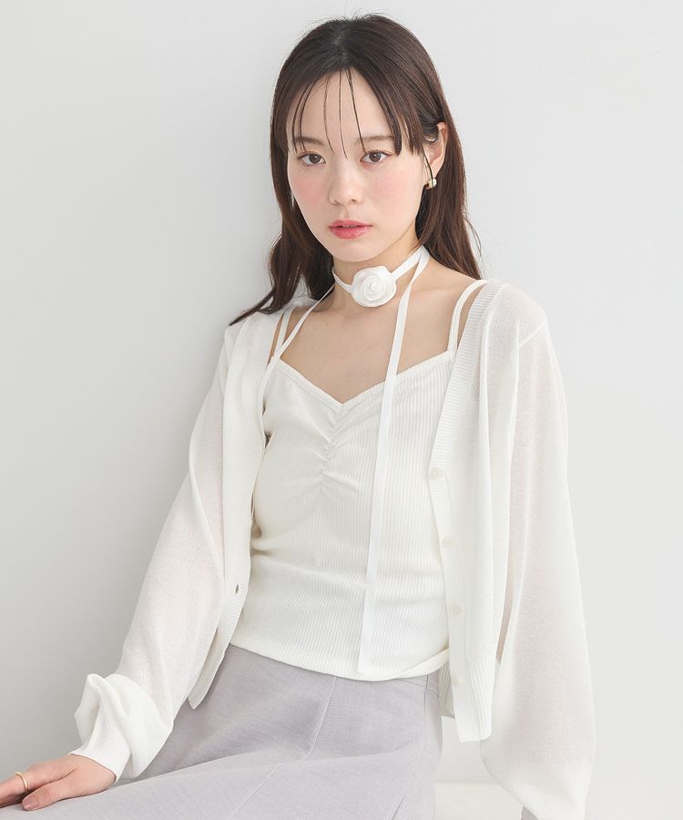 earth music&ecology「SET2点ローズモチーフチョーカー+キャミインナー」|インナー|