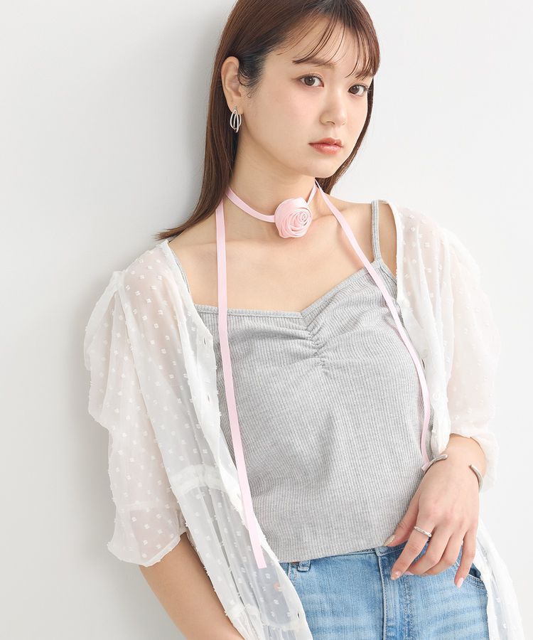 earth music&ecology「SET2点ローズモチーフチョーカー+キャミインナー」|インナー|Gray