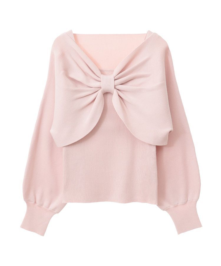 earth music&ecology「リボンニットアンサンブル」|ニット・セーター|Pink