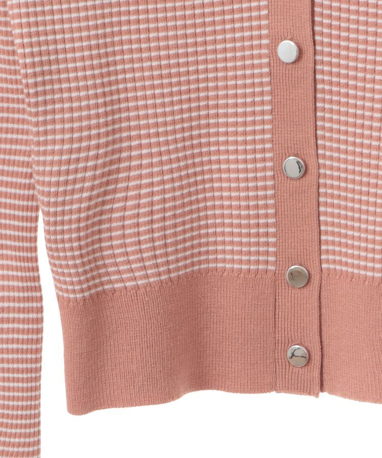 earth music&ecology「マイクロボーダーVネックコンパクトカーディガン」|カーディガン|