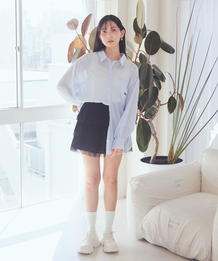 earth music&ecology「ティアードレースミニスカート」|スカート|