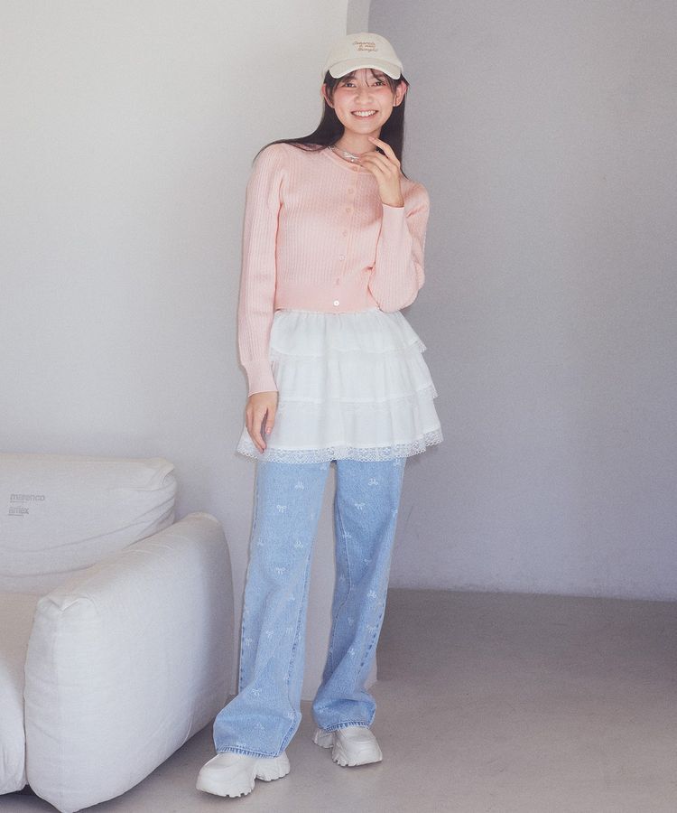 earth music&ecology「ティアードレースミニスカート」|スカート|