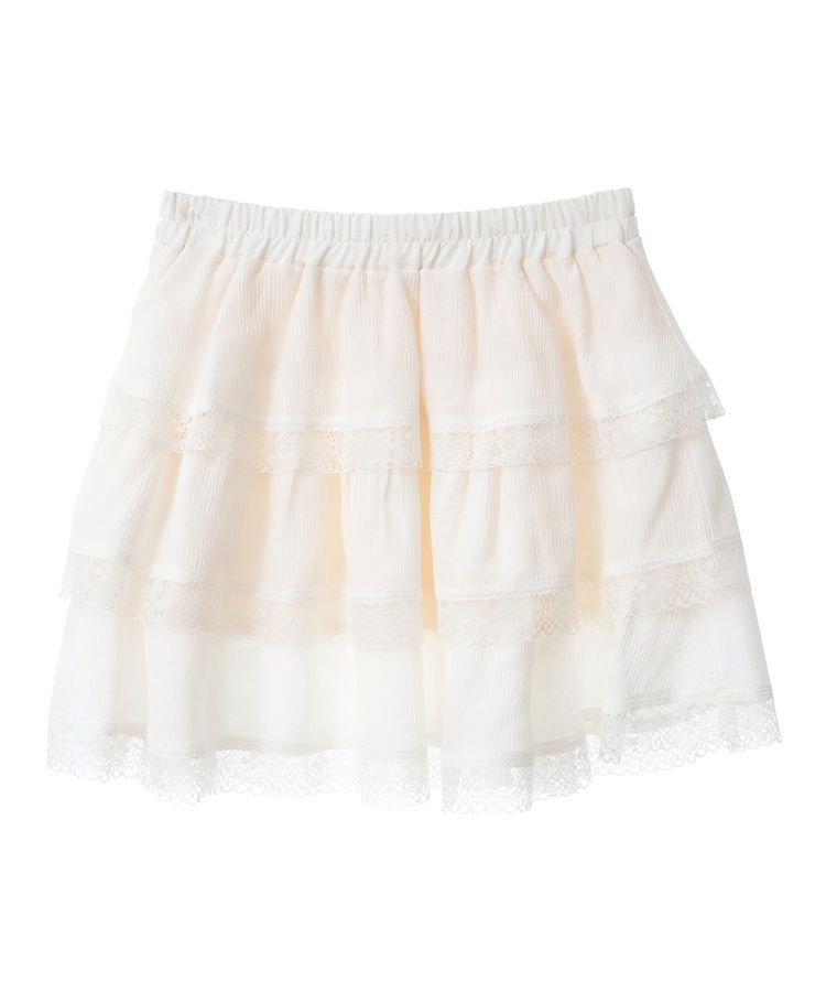 earth music&ecology「ティアードレースミニスカート」|スカート|