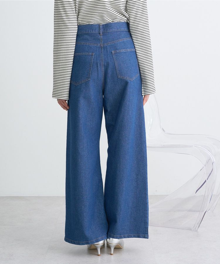 earth music&ecology「ラメデニム タックパンツ」|デニム|