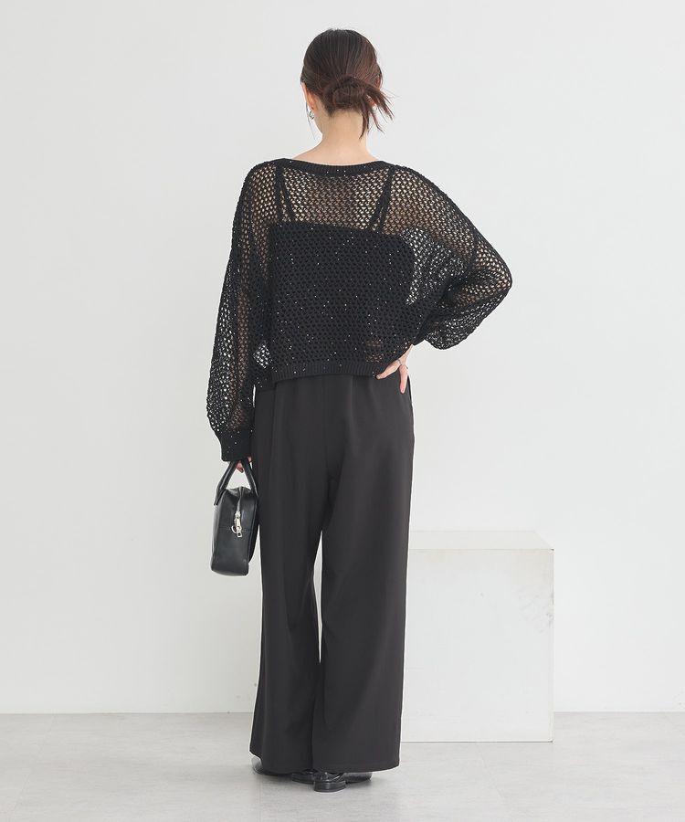 earth music&ecology「スパンコールメッシュニットプルオーバー」|ニット・セーター|