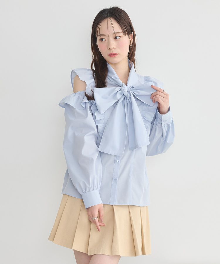 earth music&ecology「リボンラッフルブラウス」|シャツ・ブラウス|