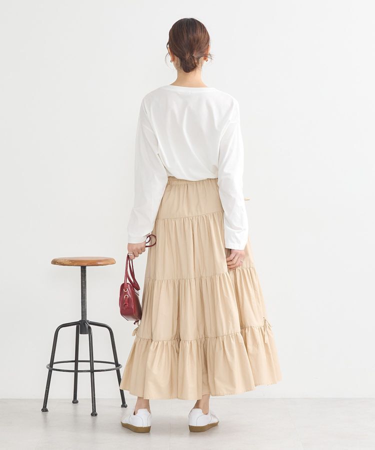 earth music&ecology「サイドリボンボリュームティアードスカート」|フレア|