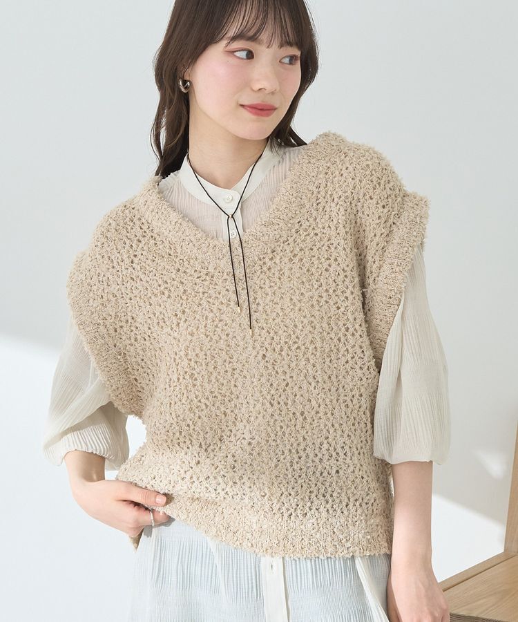 earth music&ecology「ファンシーヤーンベスト」|ベスト・ジレ|