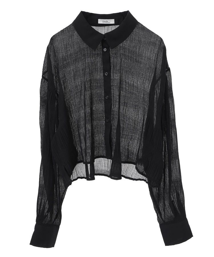 earth music&ecology「マジョリカプリーツショートシャツ」|シャツ・ブラウス|