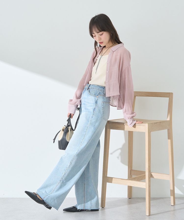 earth music&ecology「マジョリカプリーツショートシャツ」|シャツ・ブラウス|