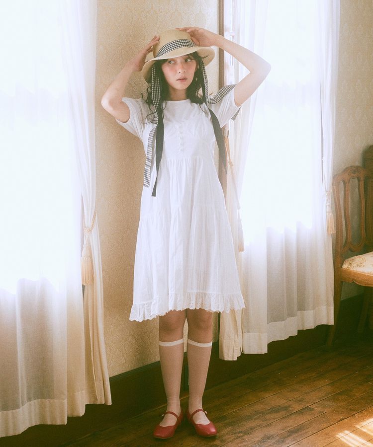 earth music&ecology「ロゴプレート付きパフスリーブプルオーバー」|Tシャツ・カットソー|