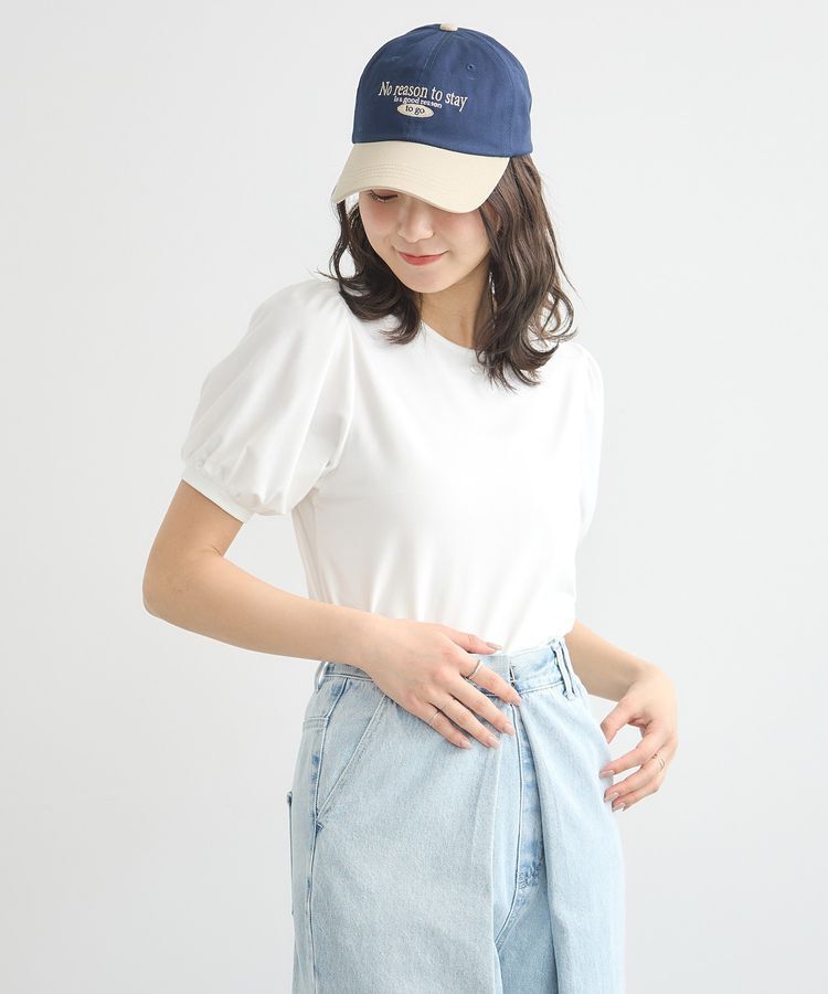 earth music&ecology「ロゴプレート付きパフスリーブプルオーバー」|Tシャツ・カットソー|