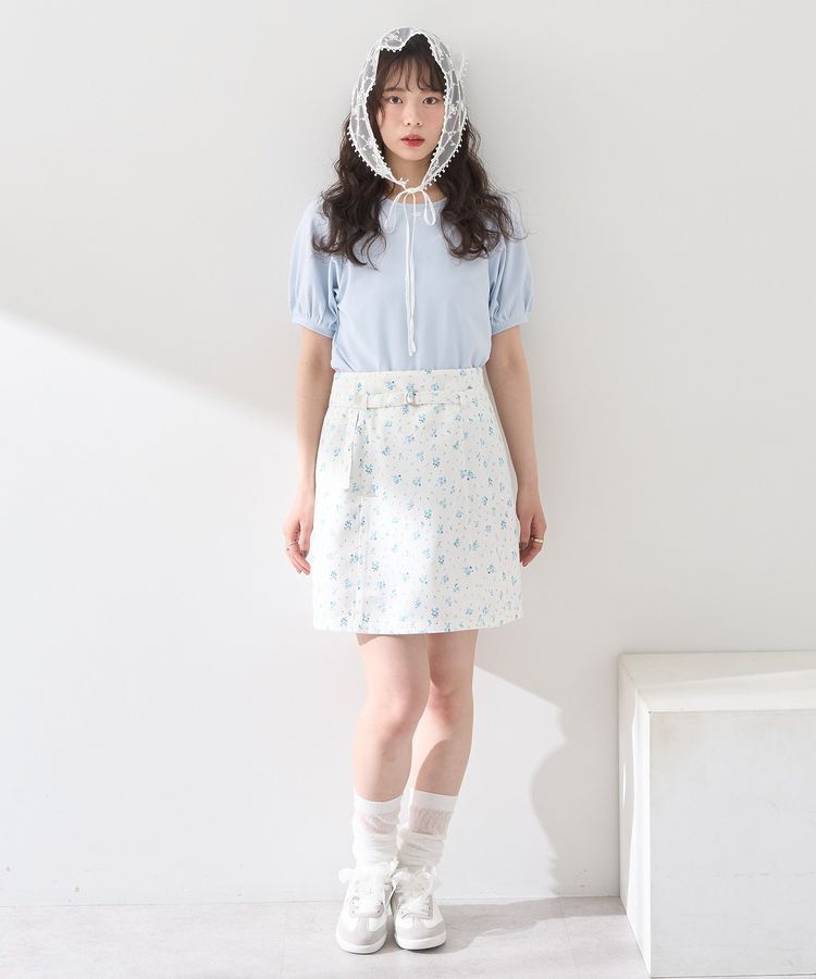 earth music&ecology「ロゴプレート付きパフスリーブプルオーバー」|Tシャツ・カットソー|