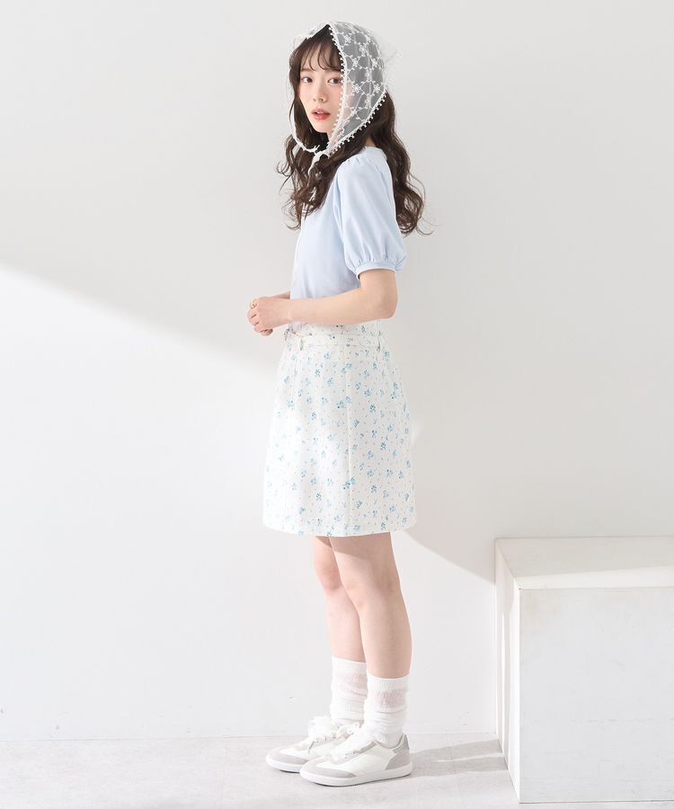 earth music&ecology「ロゴプレート付きパフスリーブプルオーバー」|Tシャツ・カットソー|