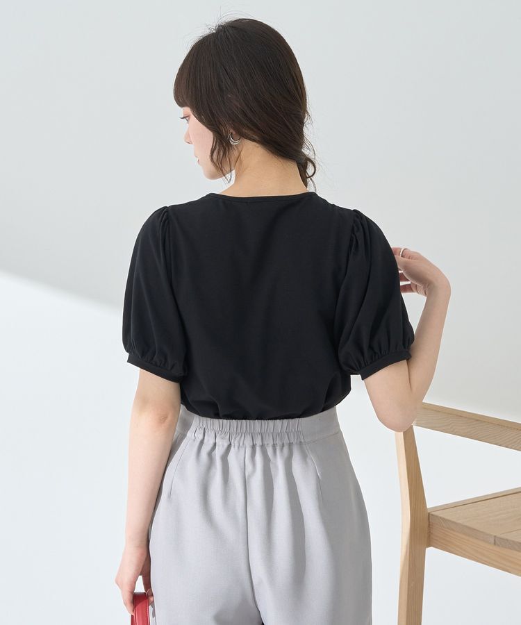 earth music&ecology「ロゴプレート付きパフスリーブプルオーバー」|Tシャツ・カットソー|