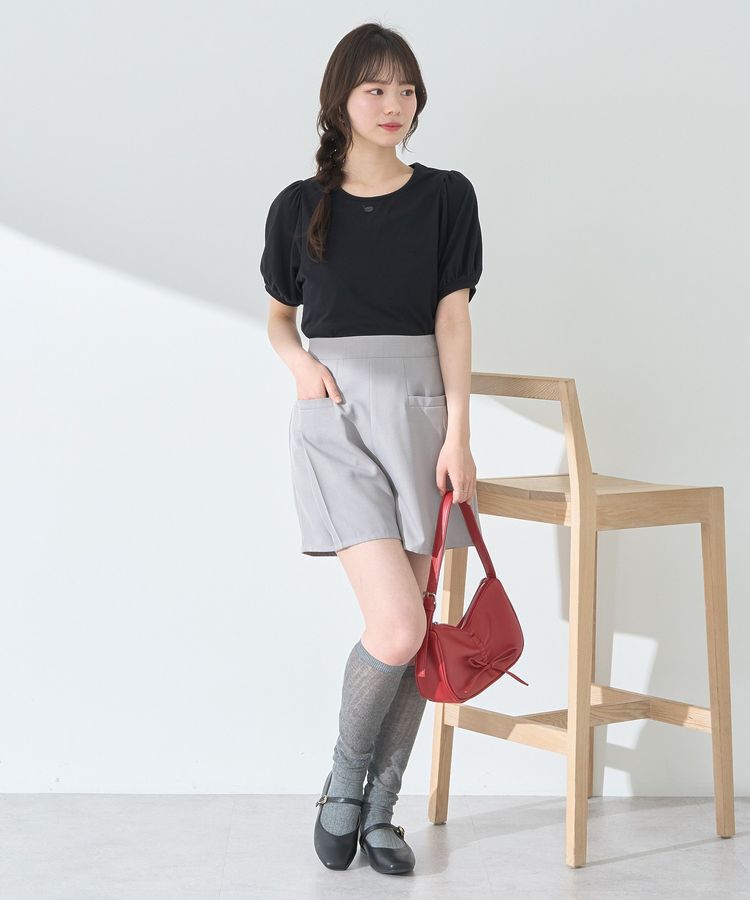 earth music&ecology「ロゴプレート付きパフスリーブプルオーバー」|Tシャツ・カットソー|