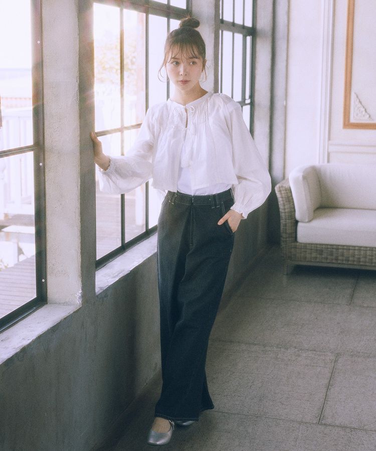 earth music&ecology「フロントタックデニムパンツ」|デニム|