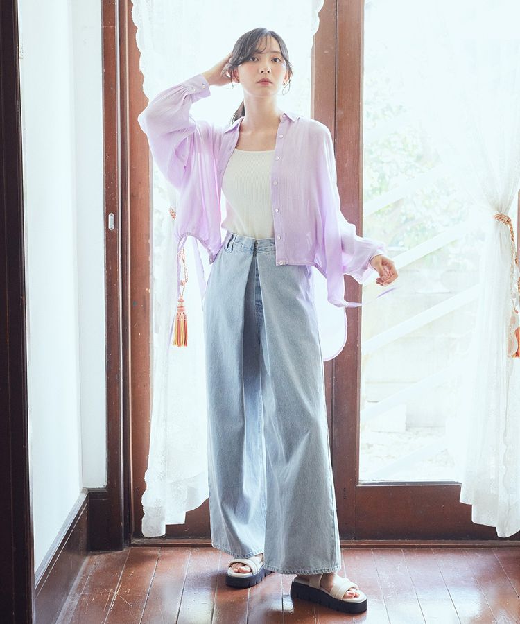 earth music&ecology「フロントタックデニムパンツ」|デニム|