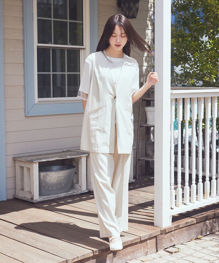 earth music&ecology「リラックスジレ / リネン混」|ベスト・ジレ|