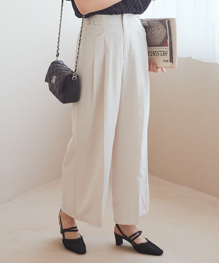 earth music&ecology「サイドビットワイドストレートパンツ」|その他|Ivory