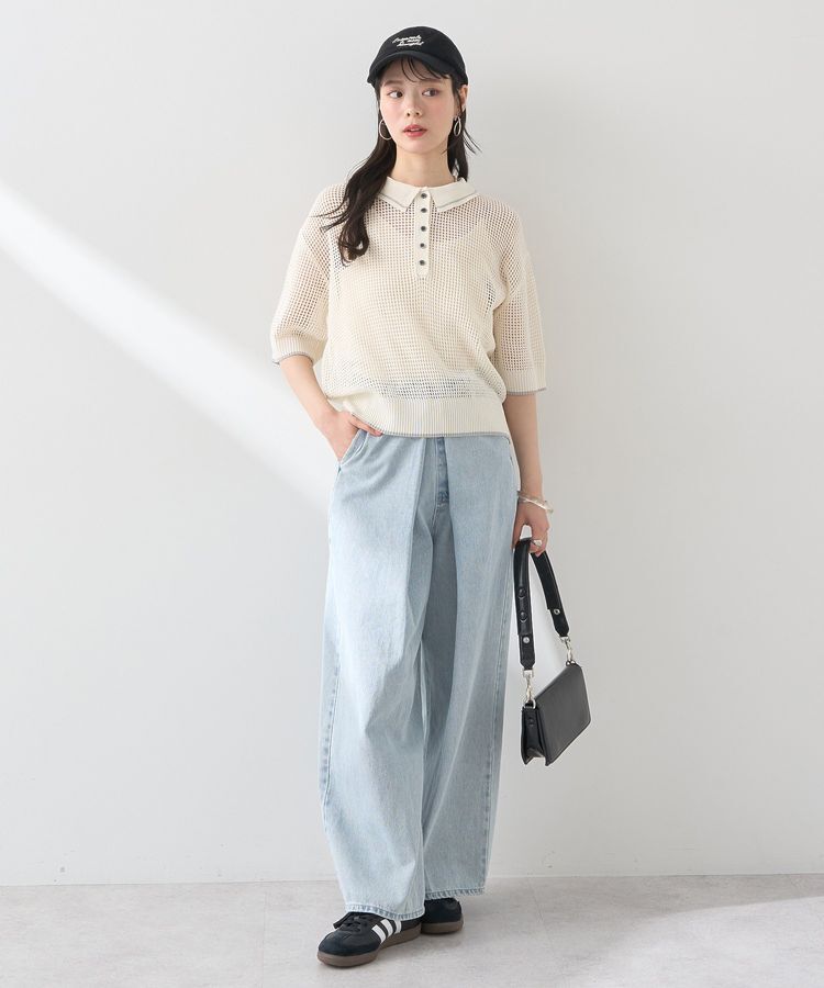 earth music&ecology「メッシュポロニットプルオーバー」|ニット・セーター|