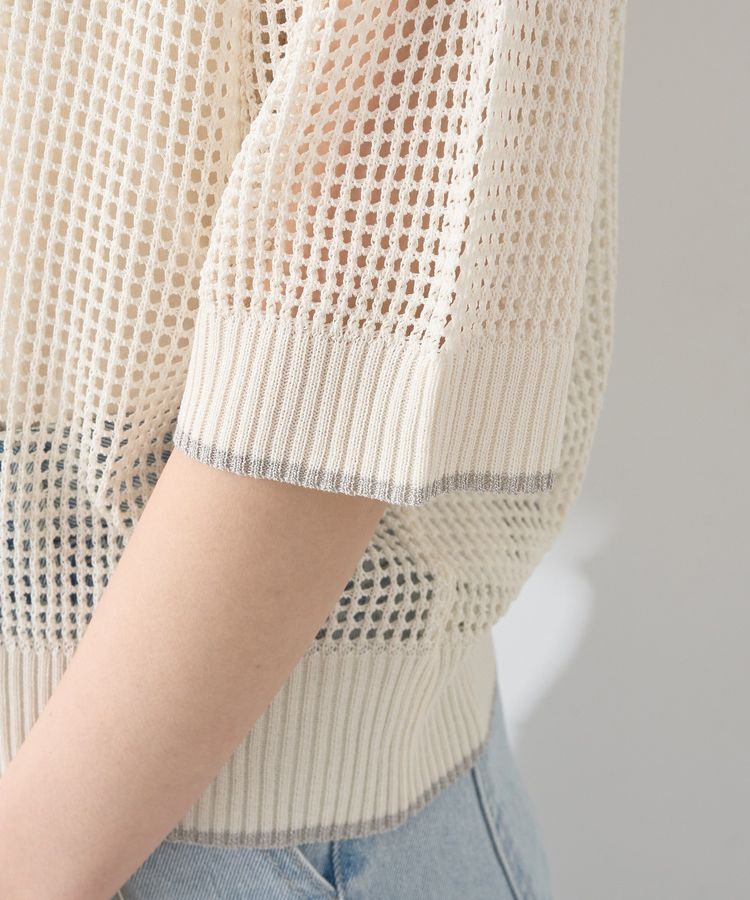 earth music&ecology「メッシュポロニットプルオーバー」|ニット・セーター|