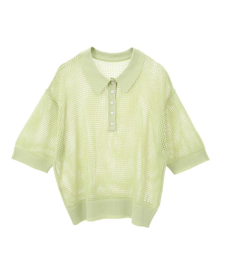 earth music&ecology「メッシュポロニットプルオーバー」|ニット・セーター|