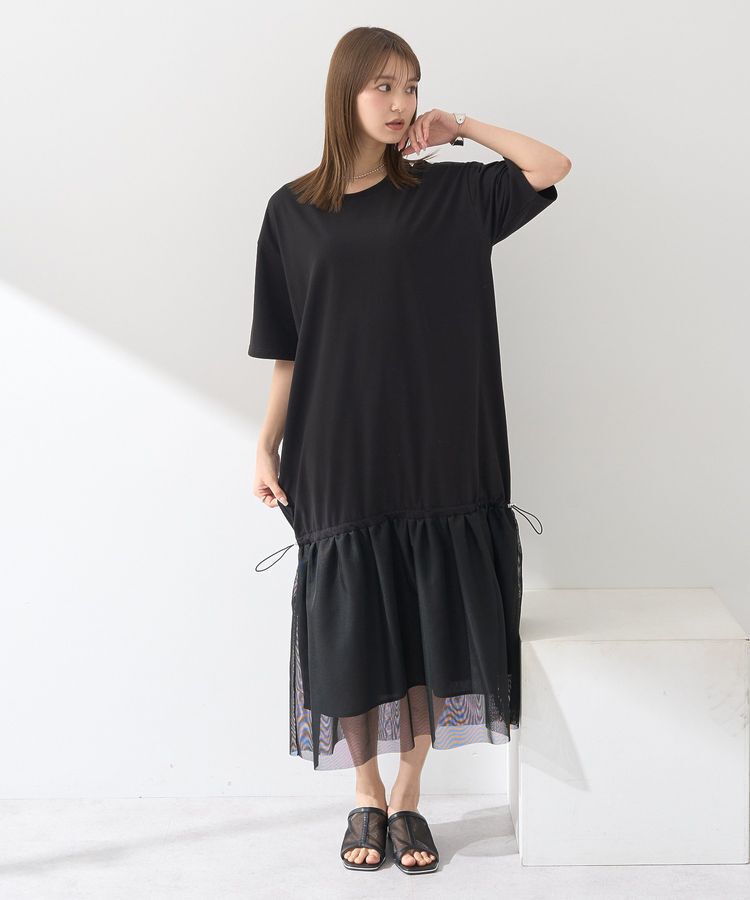 earth music&ecology「メッシュドッキングワンピース」|ワンピース|