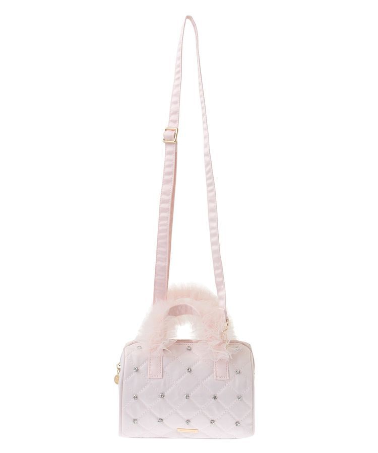 Maison de FLEUR「チュールハンドルラインストーンボストンバッグ」|ハンドバッグ|