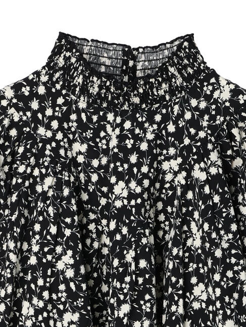  「V切り替えシャーリングFlowerブラウス」|シャツ・ブラウス|