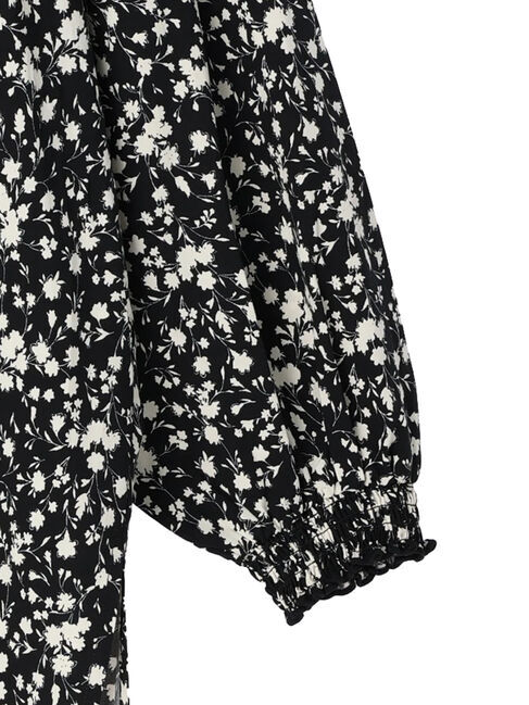  「V切り替えシャーリングFlowerブラウス」|シャツ・ブラウス|