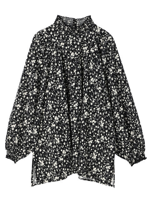  「V切り替えシャーリングFlowerブラウス」|シャツ・ブラウス|