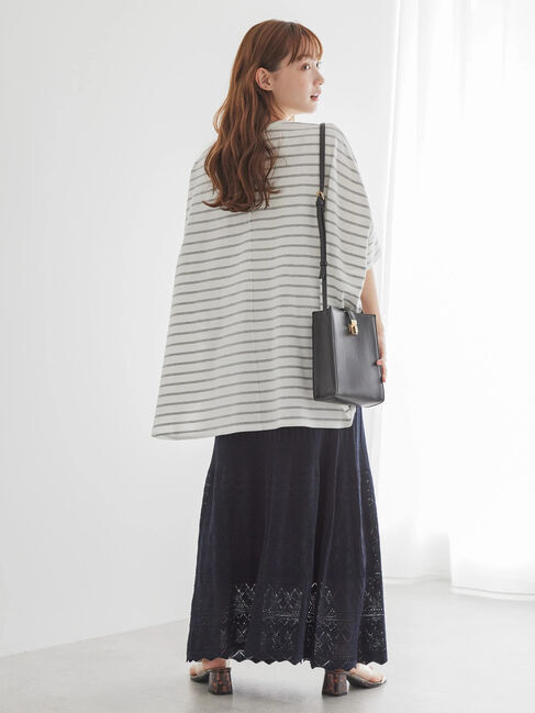  「ボーダーポンチョカットチュニック2」|Tシャツ・カットソー|