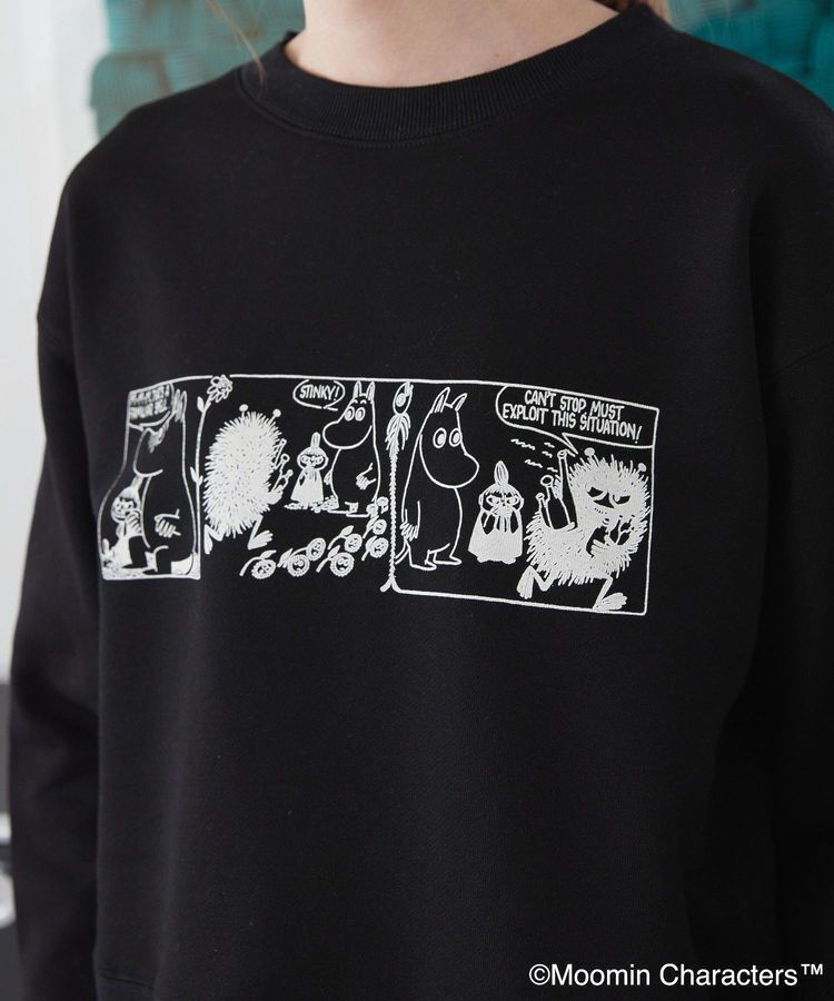 AMERICAN HOLIC「【WEB限定】Moomin コミック柄プリント裏毛プルオーバー」|スウェット・ジャージ|Black