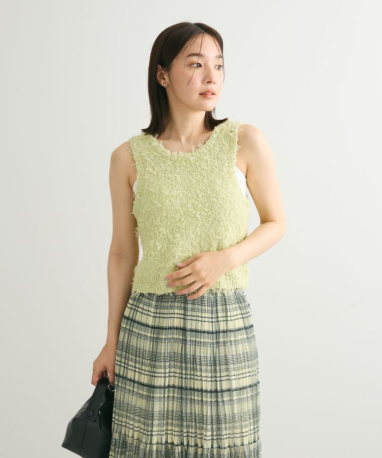 Green Parks「・swing　by　2wayチュールヤーンベスト」|ベスト・ジレ|