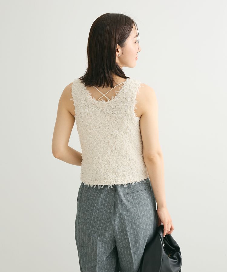 Green Parks「・swing　by　2wayチュールヤーンベスト」|ベスト・ジレ|