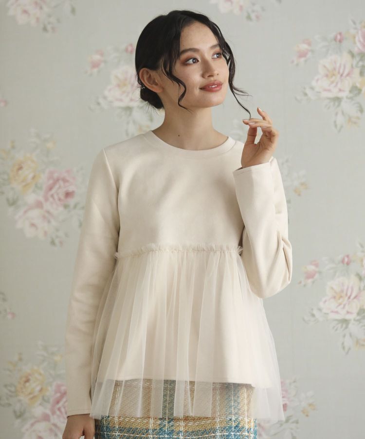 Green Parks「・swing by チュールレイヤープルオーバー」|Tシャツ・カットソー|Ivory