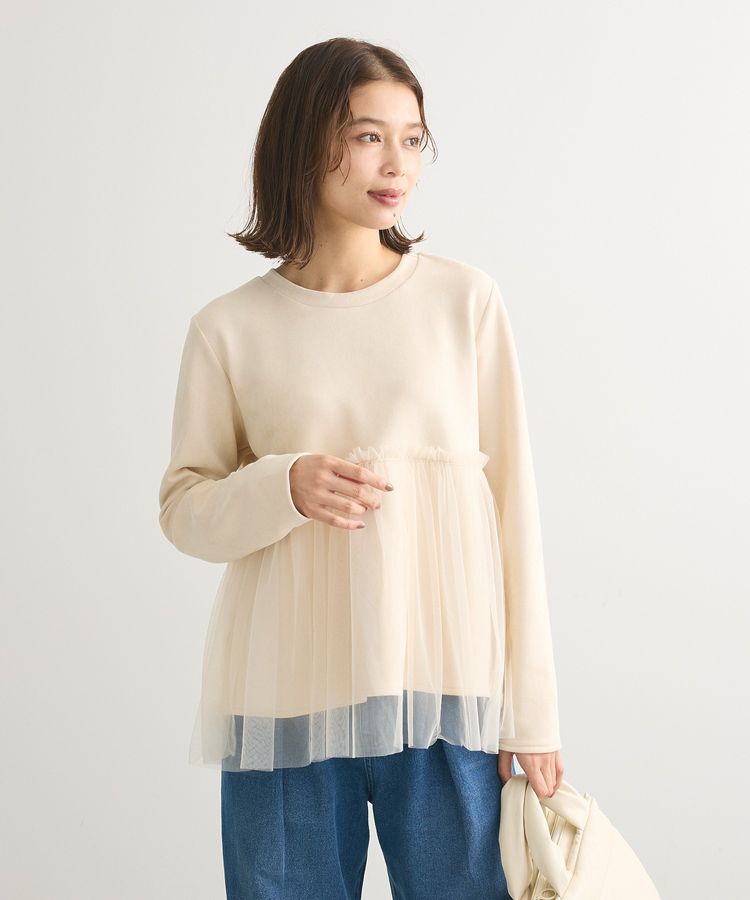 Green Parks「・swing by チュールレイヤープルオーバー」|Tシャツ・カットソー|